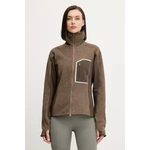 adidas by Stella McCartney hanorac de antrenament Climawam Running culoarea verde, cu model, JM6049 imagine