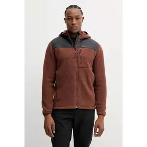 Jack Wolfskin hanorac KAMMWEG PILE culoarea maro, cu glugă, uni, 1711271 imagine