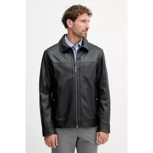 BOSS Orange geacă de piele culoarea negru, de tranzitie, 50547511 imagine