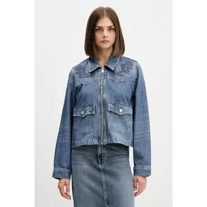 Tommy Jeans geacă jeans culoarea bleumarin, de tranzitie, DW0DW21553 imagine