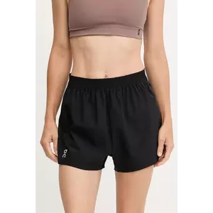 On pantaloni scurți de antrenament culoarea negru, uni, high waist, 1WF10330553 imagine