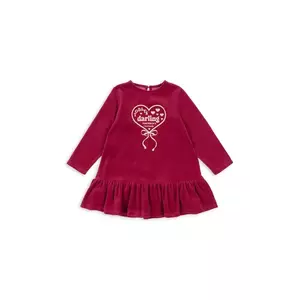 Konges Sløjd rochie fete VELOU DRESS GOTS culoarea bordo, mini, evazati, KS104029 imagine