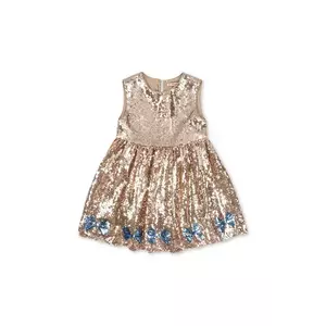 Konges Sløjd rochie fete STARLA SEQUIN DRESS culoarea auriu, mini, evazati, KS103990 imagine
