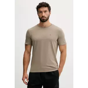 Napapijri tricou din bumbac Salis culoarea maro, uni, NP0A4H8DN1T1 imagine