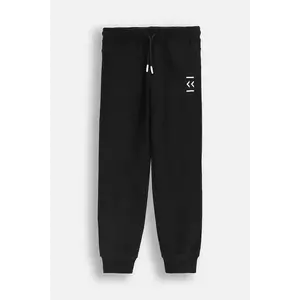 Coccodrillo pantaloni de trening din bumbac pentru copii culoarea negru, cu imprimeu, EVERYDAY BOY A imagine