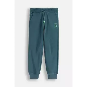 Coccodrillo pantaloni de trening din bumbac pentru copii culoarea verde, cu imprimeu, EVERYDAY BOY A imagine