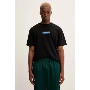 Tommy Jeans tricou din bumbac culoarea negru, cu imprimeu, DM0DM22051 imagine
