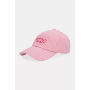 Tommy Jeans șapcă de baseball din catifea culoarea roz, AW0AW17908 imagine