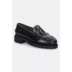 Weekend Max Mara mocasini de piele Weekendanlug culoarea negru, cu platformă, 2525526015600 imagine