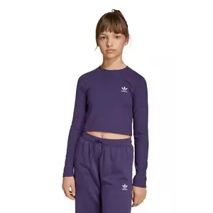 adidas Originals longsleeve copii culoarea violet, cu imprimeu, JW2600 imagine