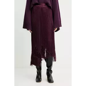 BOSS fustă culoarea bordo, midi, evazați, 50546594 imagine