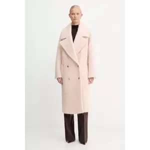 BOSS haină cu lână culoarea roz, 50548330 imagine
