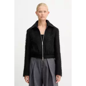 BOSS jachetă din amestec de lână culoarea negru, de tranziție, 50549159 imagine