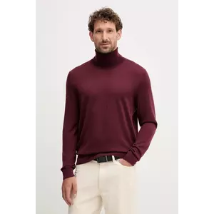 BOSS pulover de casmir BECKHAM X BOSS culoarea bordo, light, cu guler, 50557974 imagine