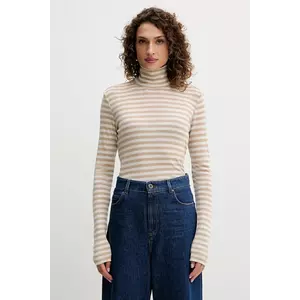 MM mânecă lungă cu lână BLASY culoarea bej, cu guler, 2526946028600 imagine