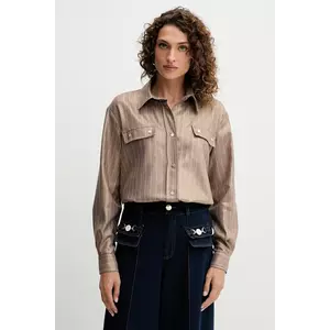 Fracomina cămașă culoarea bej, cu guler clasic, regular, FS25WT6011W479T4 imagine