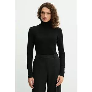 Fracomina pulover culoarea negru, light, cu guler, FR25WT7001K42101 imagine