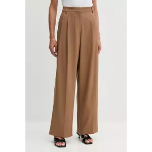 Fracomina pantaloni culoarea maro, lat, high waist, FS25WV3016W66101 imagine