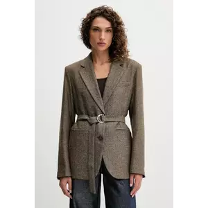 Fracomina sacou culoarea maro, un singur rând de nasturi, cu imprimeu, FJ25WJ3006W81601 imagine