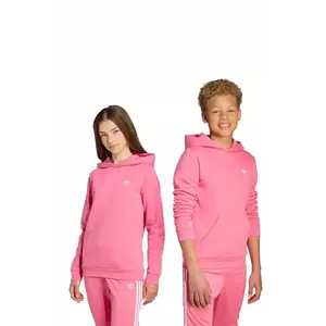 adidas Originals bluză copii culoarea roz, cu glugă, cu imprimeu, JX2740 imagine