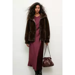 Answear.LAB geaca culoarea maro, de tranzitie, oversize imagine