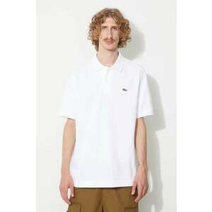 Lacoste polo de bumbac culoarea alb, uni imagine