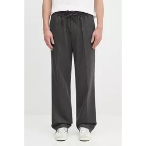 Drôle de Monsieur pantaloni de lână Le Pantalon ...lastiquE Flanelle culoarea gri, drept, H.BP191.WV008 imagine