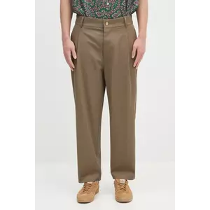 Drôle de Monsieur pantaloni Le Pantalon Cropped Twill culoarea bej, drept, H.BP155.CO214 imagine