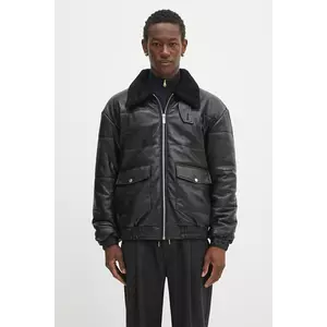 Drôle de Monsieur geacă de piele Le Blouson Cuir culoarea negru, de tranziție, PERM.CT109.LH001 imagine