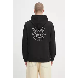 Drôle de Monsieur hanorac de bumbac Le Hoodie Slogan Tresses culoarea negru, cu glugă, cu imprimeu, H.HO183.CO127 imagine