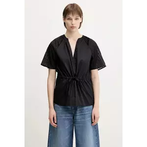Samsoe Samsoe bluză din bumbac Satoma culoarea negru, uni, F25100007 imagine