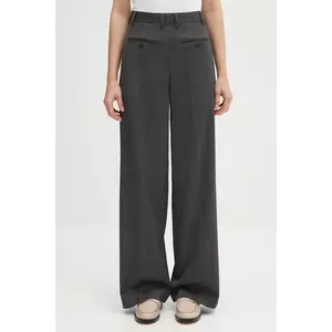 MM6 Maison Margiela pantaloni din lână culoarea gri, drept, high waist, S52KA0538.S47848.860M imagine