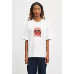 Fiorucci tricou din bumbac Cherry Mouth Print Boxy Fit culoarea alb, W02FPTSH103CJ01WH03 imagine