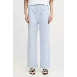 Fiorucci pantaloni de bumbac Striped Logo femei, lat, high waist, U02SPBPA299CO01BL02 imagine