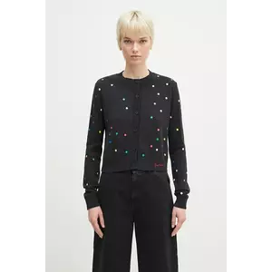 Fiorucci cardigan din lână Confetti Dot Print Logo femei, culoarea negru, W02SPKCA337KN03BK01 imagine