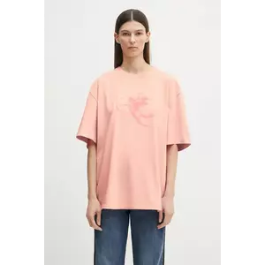 Fiorucci tricou din bumbac Print Boxy Fit femei, culoarea roz, U02SPTSH103CJ01PN02 imagine