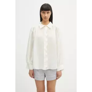 Samsoe Samsoe cămașă Sathistle culoarea bej, cu guler clasic, relaxed, F25100022 imagine