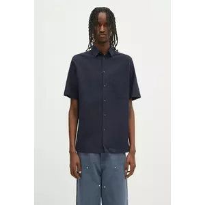 Samsoe Samsoe cămașă de in Sataro culoarea bleumarin, cu guler clasic, regular, M25100063 imagine