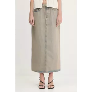 Samsoe Samsoe fustă jeans Saelsie Long culoarea bej, maxi, drept, F25100166 imagine