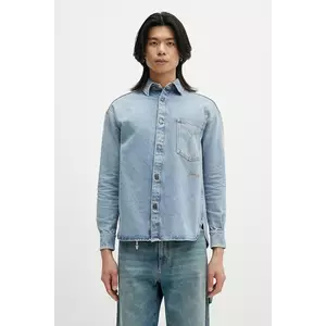 Fiorucci cămașă jeans Open Back Embroidered Denim cu guler clasic, regular, W02SMDSI390DN01DN01 imagine