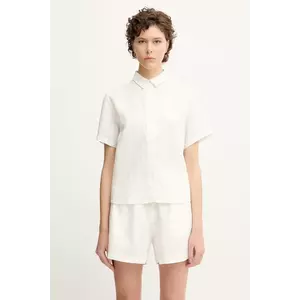 Samsoe Samsoe cămașă de in MINA culoarea alb, cu guler clasic, regular, F23900009 imagine