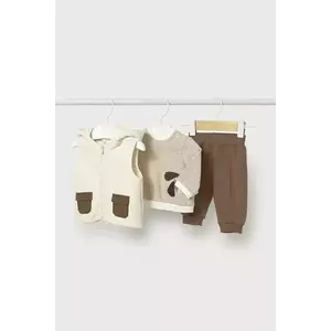 Mayoral Newborn compleu bebe 3-pack culoarea maro, 2640 imagine