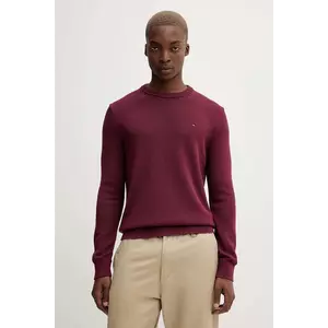 Tommy Jeans pulover de bumbac culoarea bordo, light, DM0DM21787 imagine