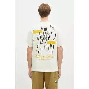 Filling Pieces tricou din bumbac United by Generations bărbați, culoarea bej, cu imprimeu, 74499879936 imagine