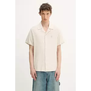 Filling Pieces cămașă din amestec de in Resort culoarea bej, regular, 91799809978 imagine