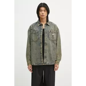 Dickies geacă din denim Houston Ls Shirt Yellow Fade Indigo bărbați, culoarea albastru marin, de tranzitie, DK0A4YF5K581 imagine