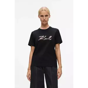 Karl Lagerfeld tricou din bumbac culoarea negru, A4W17052 imagine