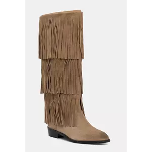 Steve Madden cizme Spur culoarea bej, cu toc plat, 11003916 imagine