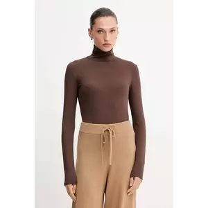 Weekend Max Mara longsleeve MULTIF culoarea maro, 2525946022600 imagine