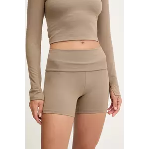 Casall pantaloni scurți de yoga Sublime culoarea verde, melanj, high waist, 25252 imagine